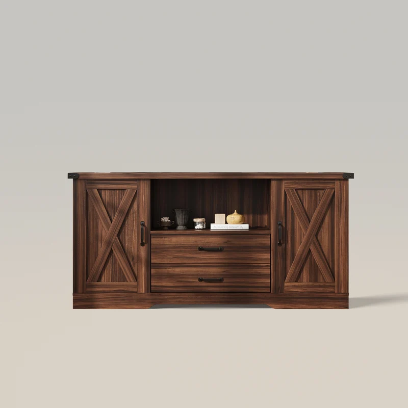Farmhouse TV Stand for 65 Inch TV Television Stands with Drawers