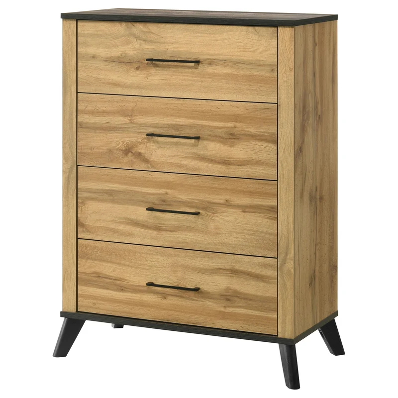 Coaster Furniture Kaywood 225005 4-Drawer Bedroom Chest of Drawers - Natural Pine
