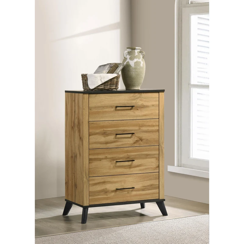 Coaster Furniture Kaywood 225005 4-Drawer Bedroom Chest of Drawers - Natural Pine