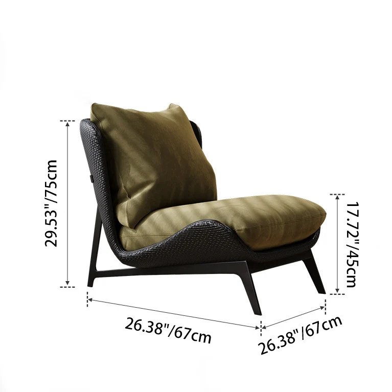 Traditional Vintage L-Shape Velvet Faux Nappa Leather Cotton Carbon Steel Single Person Lazy Sofa Backrest Armless For Living Room