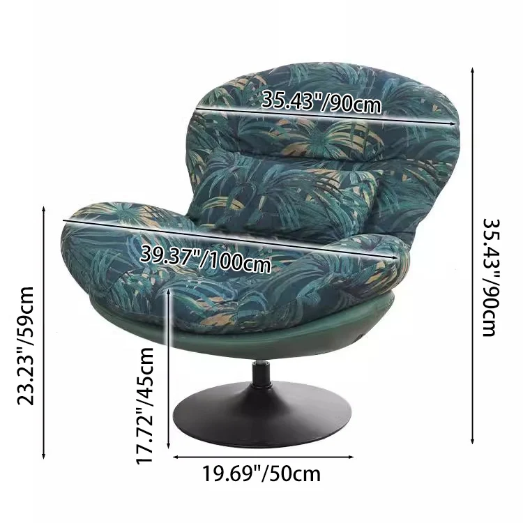Contemporary Nordic Circular Arc Carbon Steel Cat Scratching Leather Techno Fabrics Plastic Pearly Velvet Cotton Lazy Sofa Backrest Armless Swivel for Living Room