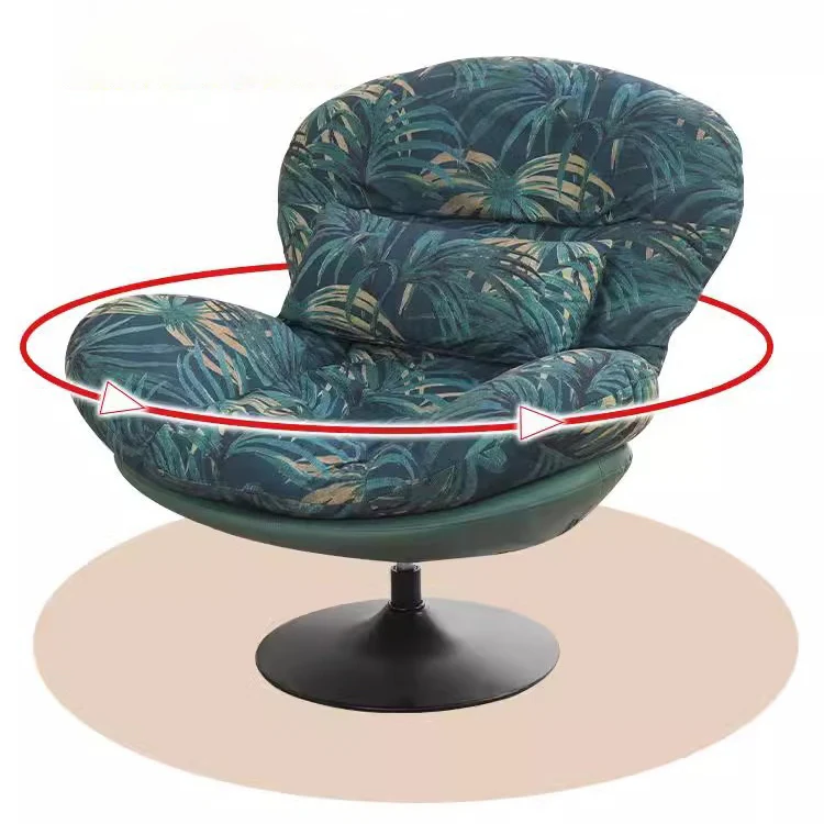 Contemporary Nordic Circular Arc Carbon Steel Cat Scratching Leather Techno Fabrics Plastic Pearly Velvet Cotton Lazy Sofa Backrest Armless Swivel for Living Room