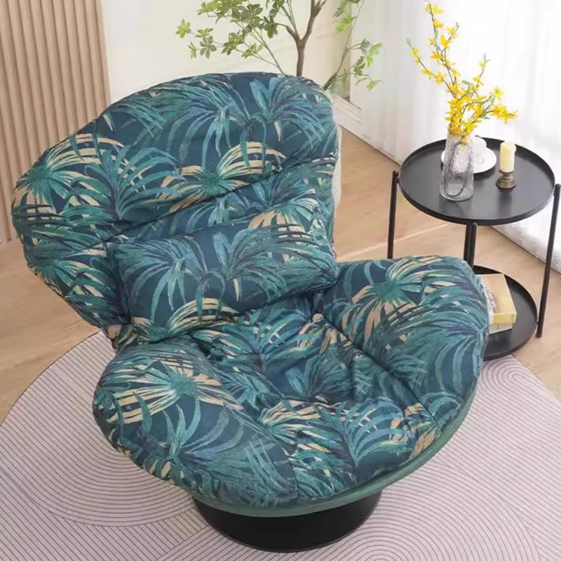 Contemporary Nordic Circular Arc Carbon Steel Cat Scratching Leather Techno Fabrics Plastic Pearly Velvet Cotton Lazy Sofa Backrest Armless Swivel for Living Room