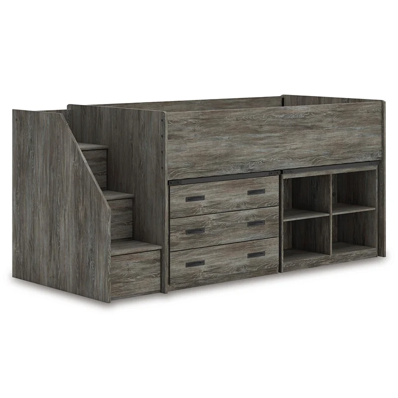 Signature Design by Ashley Frandern B4480B16 Twin Loft Bed with Bookcase and Drawer Storage
