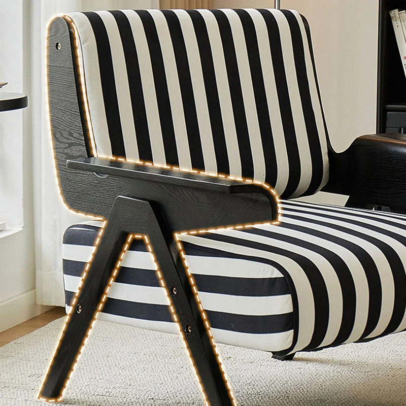 Contemporary Nordic Velvet & Wood Square Accent Chair With Adjustable Legs For Bedroom & Living Room