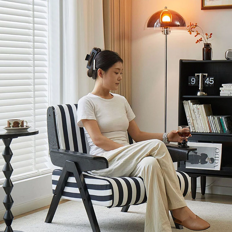 Contemporary Nordic Velvet & Wood Square Accent Chair With Adjustable Legs For Bedroom & Living Room