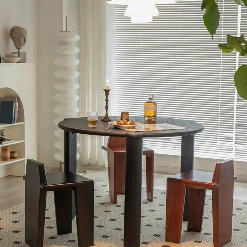 Traditional French Solid Wood Square Low Stool For Bedroom, Living Room & Dining Room