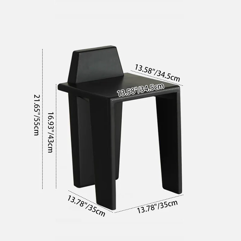 Traditional French Solid Wood Square Low Stool For Bedroom, Living Room & Dining Room
