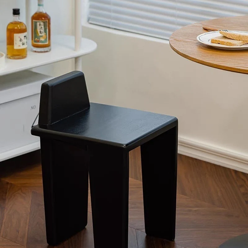 Traditional French Solid Wood Square Low Stool For Bedroom, Living Room & Dining Room