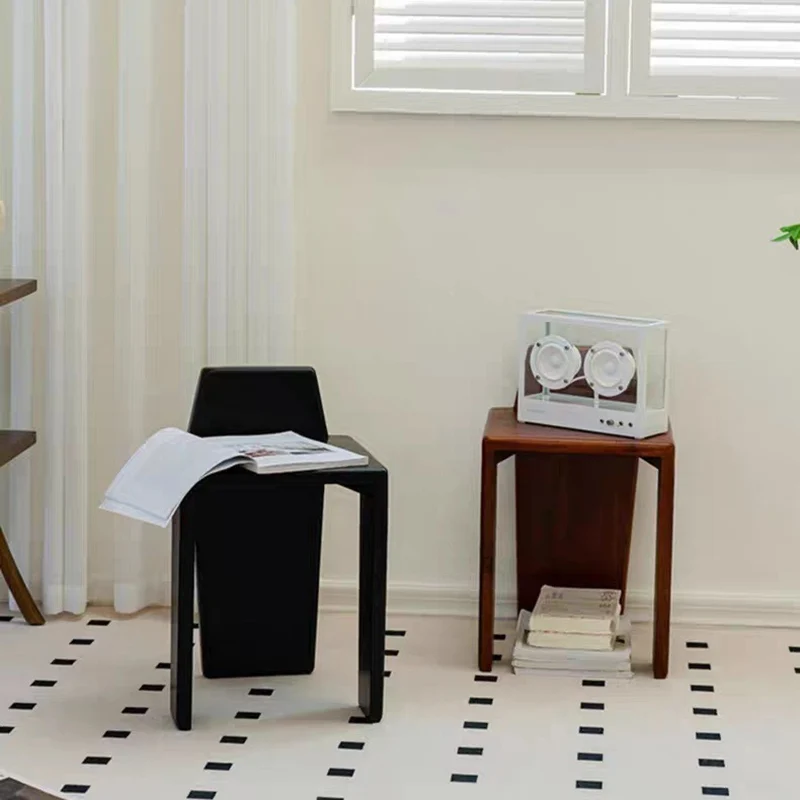 Traditional French Solid Wood Square Low Stool For Bedroom, Living Room & Dining Room