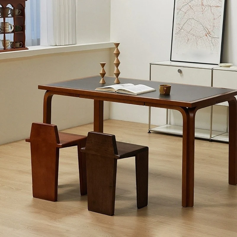 Traditional French Solid Wood Square Low Stool For Bedroom, Living Room & Dining Room