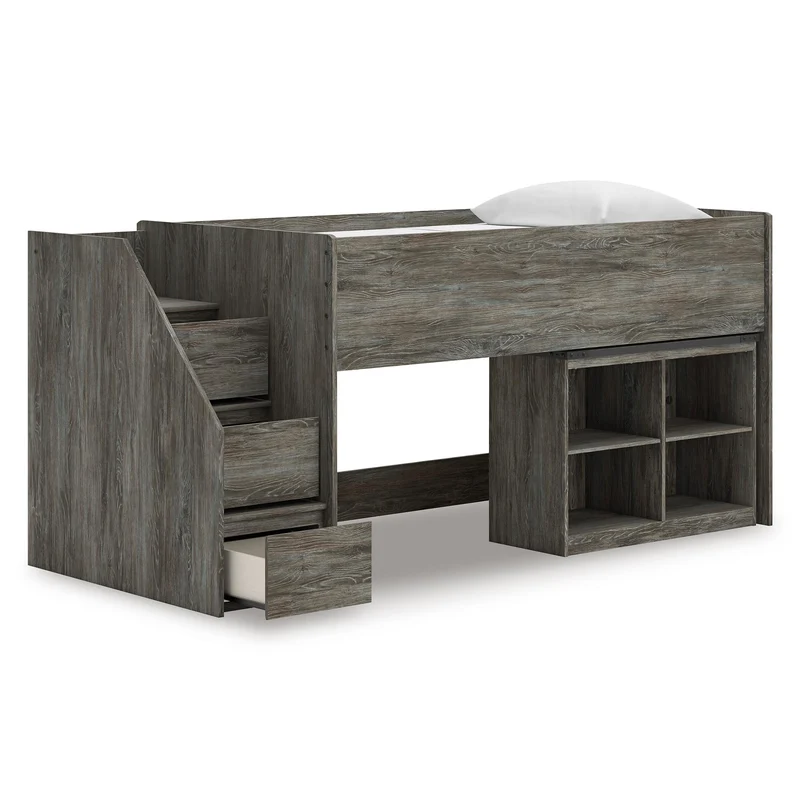 Signature Design by Ashley Frandern B4480B14 Twin Loft Bed with Bookcase Storage