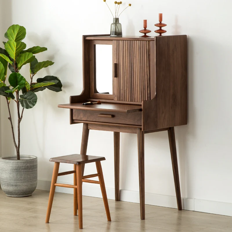 Traditional Vintage Wood Rectangular Makeup Vanity With 1-Drawer For Bedroom And Living Room