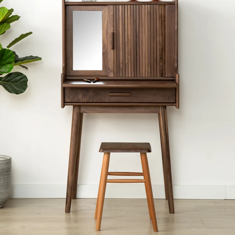 Traditional Vintage Wood Rectangular Makeup Vanity With 1-Drawer For Bedroom And Living Room