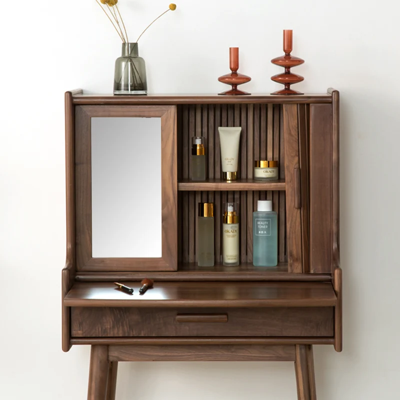 Traditional Vintage Wood Rectangular Makeup Vanity With 1-Drawer For Bedroom And Living Room