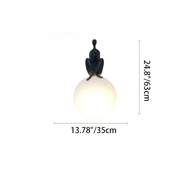 Modern Art Deco Person Embracing Sitting Ball Resin PE 1-Light Table Lamp For Bedroom