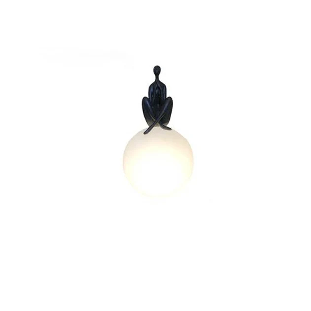 Modern Art Deco Person Embracing Sitting Ball Resin PE 1-Light Table Lamp For Bedroom