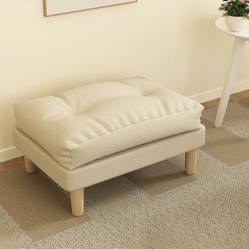 Contemporary Scandinavian Rectangular Snowflake Technology Cloth Velvet Plywood Low Stool Footstool For Living Room