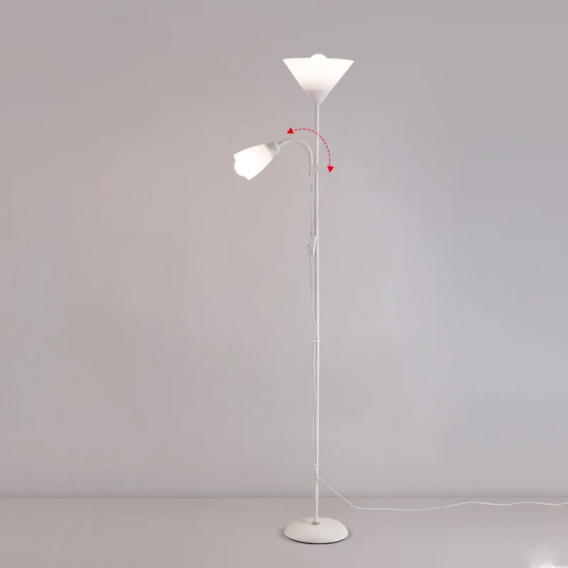 Modern Minimalist Inverted Triangle Iron Silicone PVC 2-Light Standing Floor Lamp For Living Room
