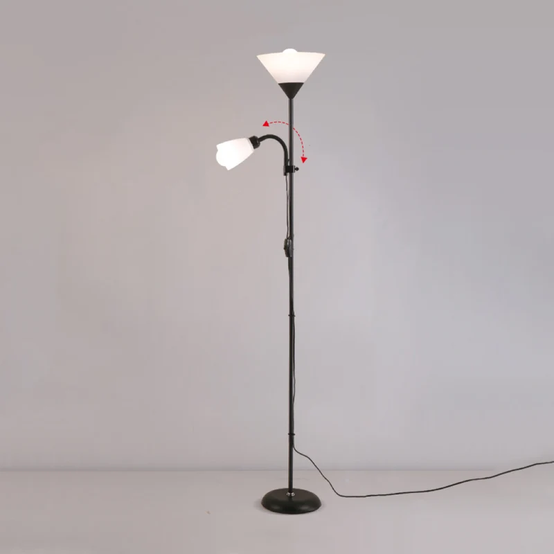 Modern Minimalist Inverted Triangle Iron Silicone PVC 2-Light Standing Floor Lamp For Living Room