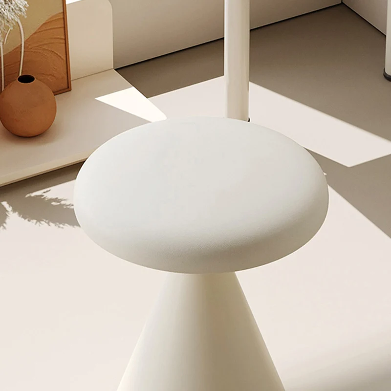 Modern Minimalist PU Leather & Iron Mushroom Cone Vanity Stool For Bedroom & Living Room