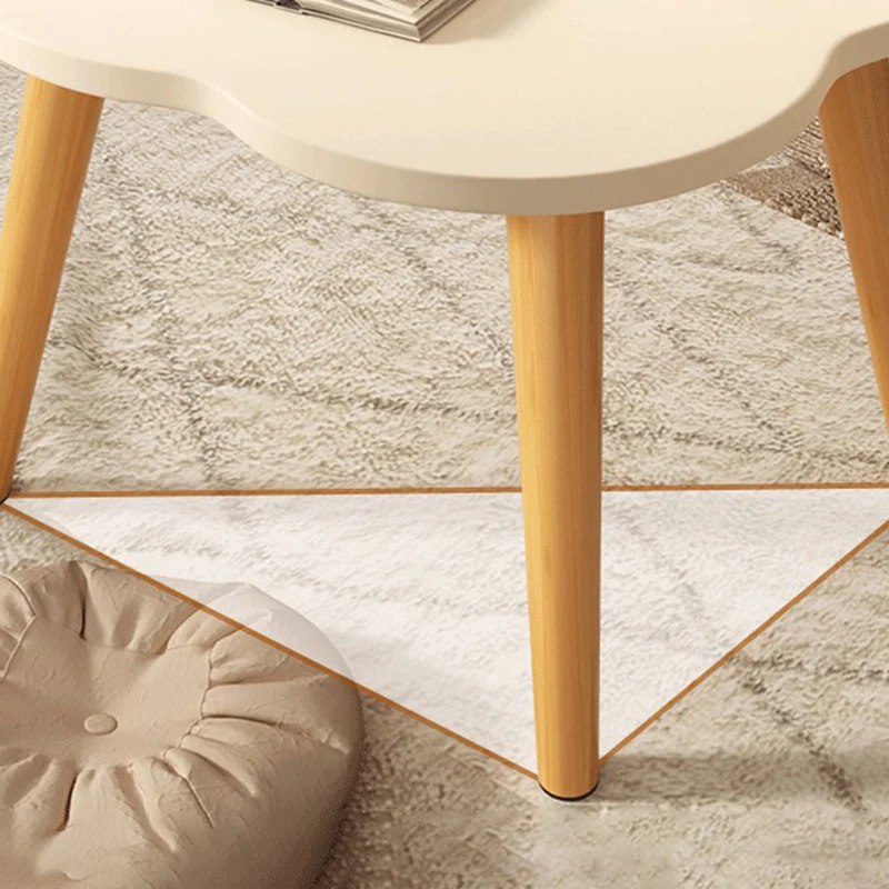 Modern Minimalist Engineered Wood Metal Clover-Shaped End Table 1-Tier For Living Room