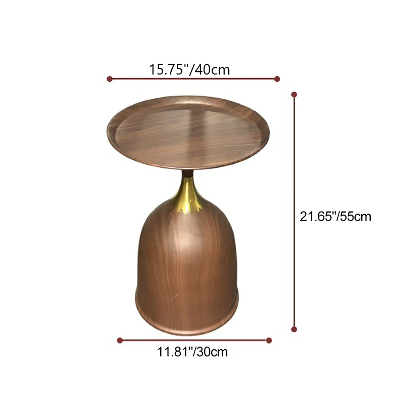 Contemporary Creative Carbon Steel Flat Round End Table With 1-Tier For Living Room