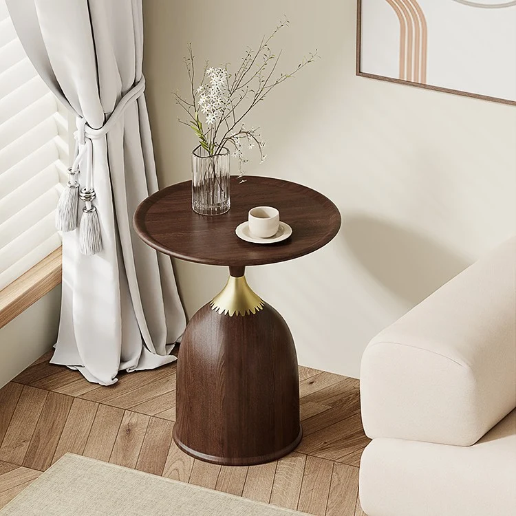 Contemporary Creative Carbon Steel Flat Round End Table With 1-Tier For Living Room
