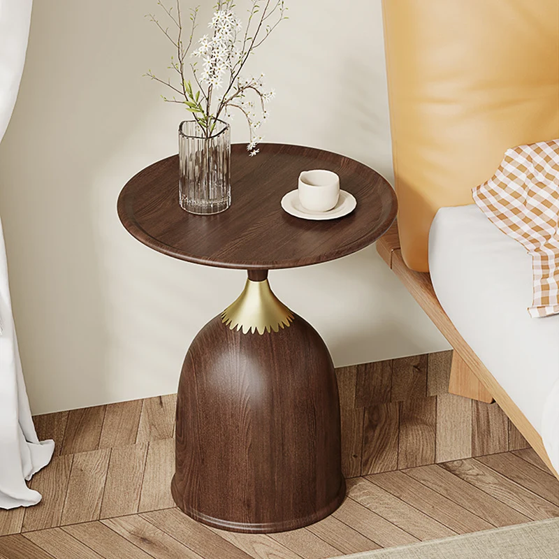 Contemporary Creative Carbon Steel Flat Round End Table With 1-Tier For Living Room