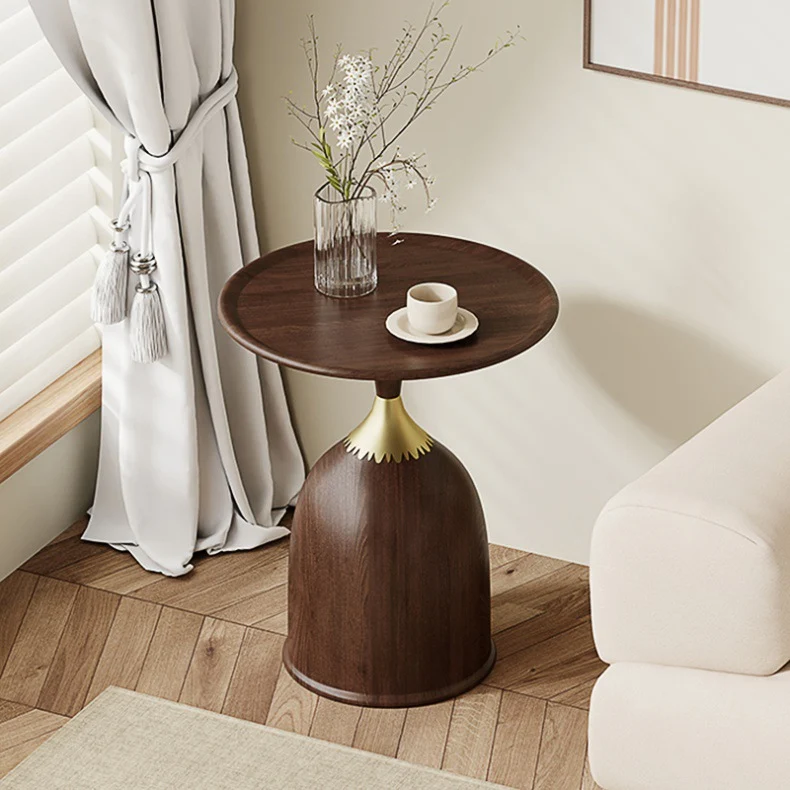 Contemporary Creative Carbon Steel Flat Round End Table With 1-Tier For Living Room