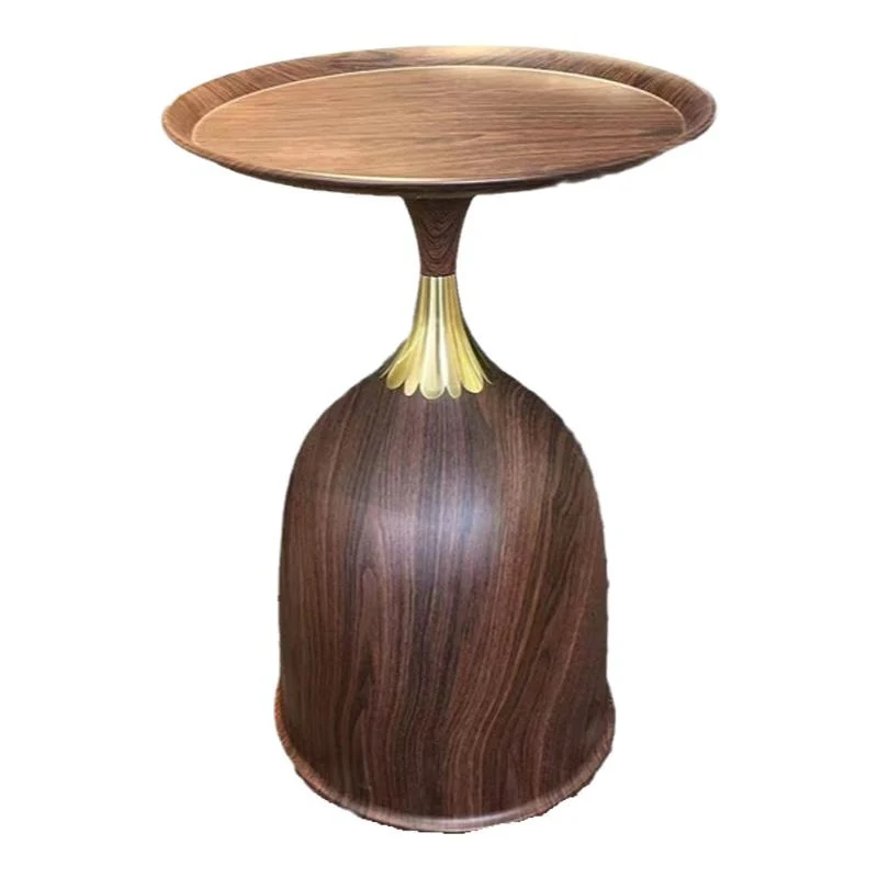 Contemporary Creative Carbon Steel Flat Round End Table With 1-Tier For Living Room