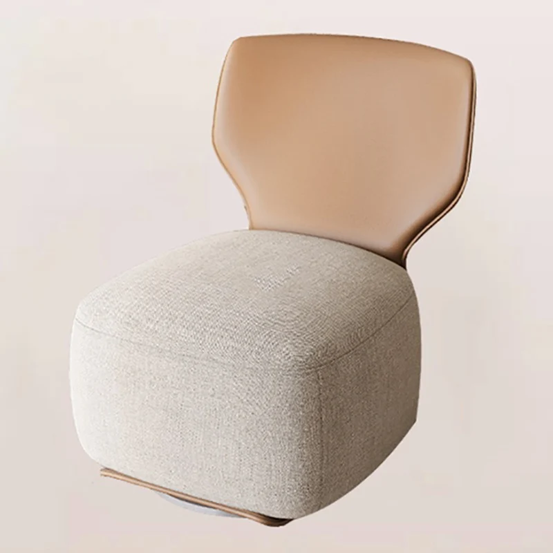 Contemporary Nordic Wood, Cotton Linen & PU Leather Square Sofa For Bedroom And Living Room