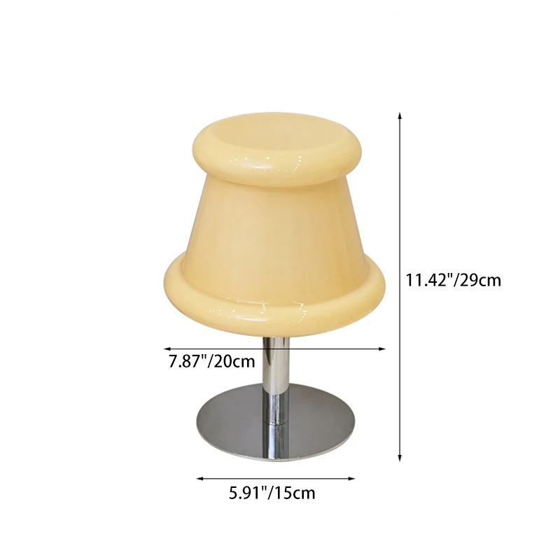 Modern Minimalist Metal & Glass Round 1-Light USB Table Lamp For Bedroom & Living Room