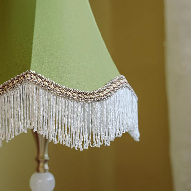 Traditional Vintage Brass & Fabric Conical 1-Light Table Lamp For Bedroom And Living Room