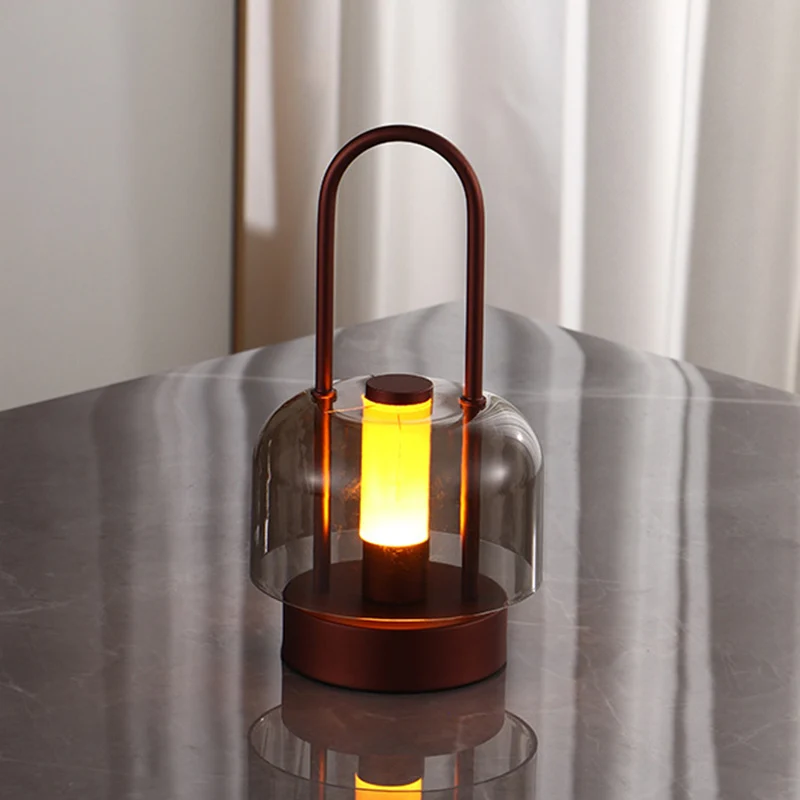 Contemporary Nordic USB Metal & Acrylic Round LED Table Lamp With Touch Dimming For Bedroom And Living Room