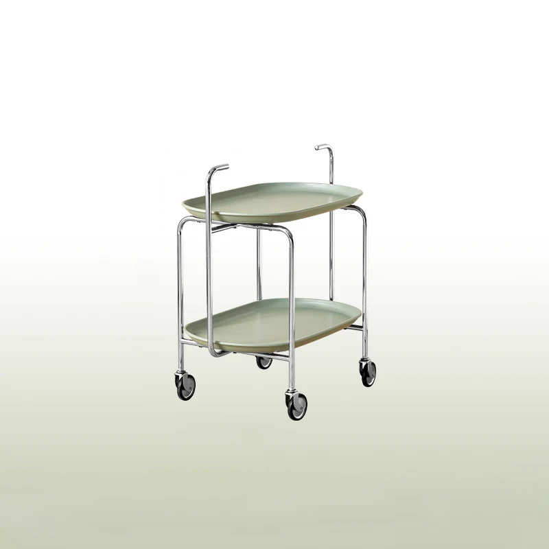 Contemporary Scandinavian ABS Carbon Steel Oval End Table With 2-Tier For Living Room