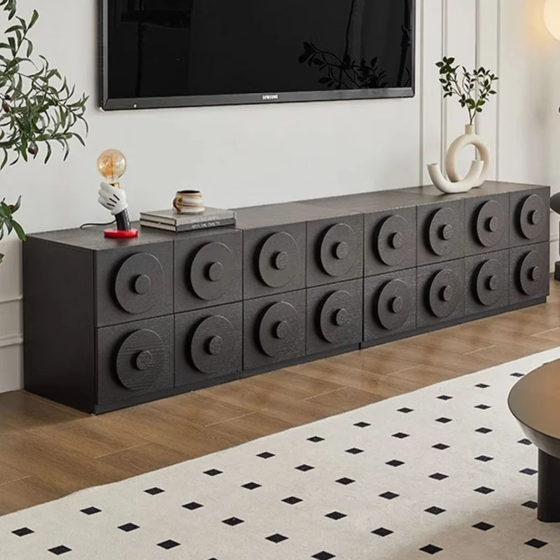 Contemporary Retro Pine Wood Plywood Square Combination Nightstand With 1-Drawer & 1-Cabinet For Bedroom Or Living Room
