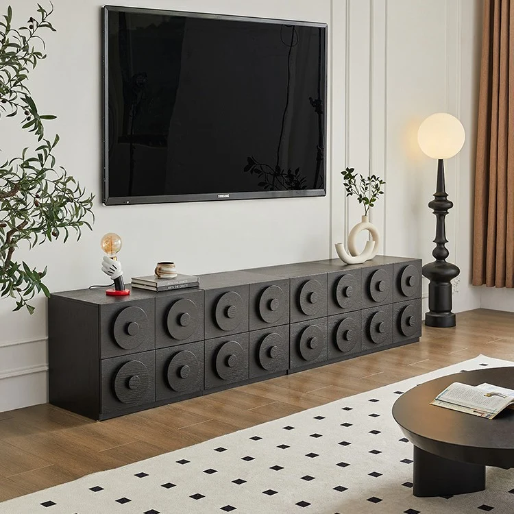 Contemporary Retro Pine Wood Plywood Square Combination Nightstand With 1-Drawer & 1-Cabinet For Bedroom Or Living Room