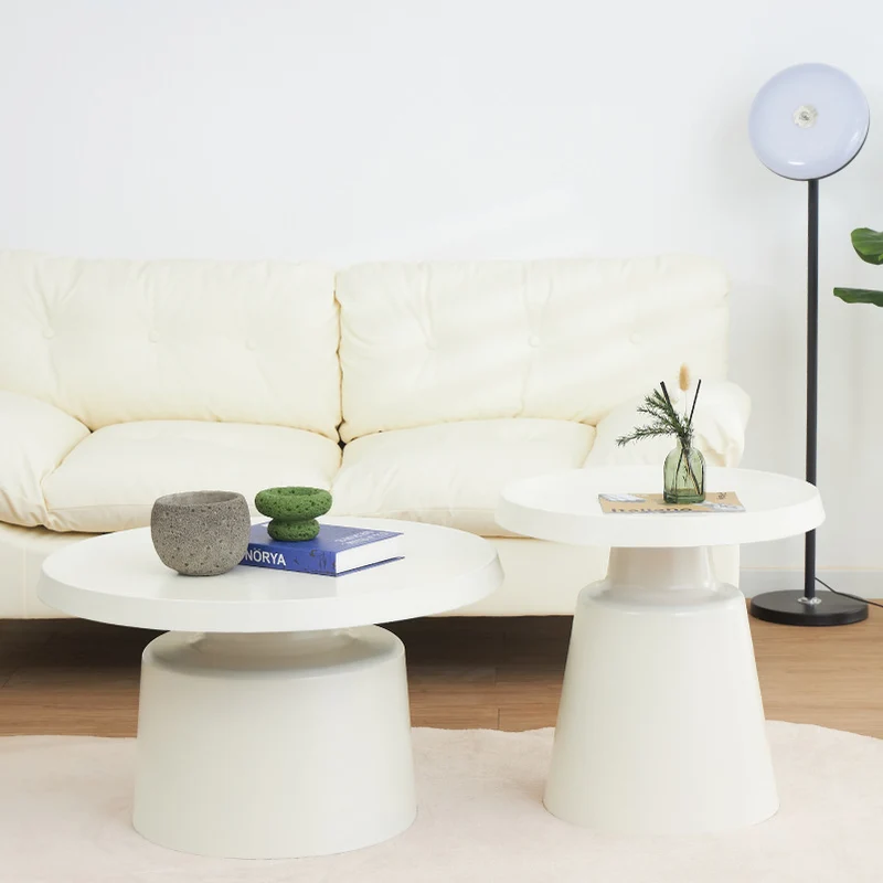Modern Minimalist Metal Stainless Steel Round Cylindrical End Table 1-Tier For Living Room