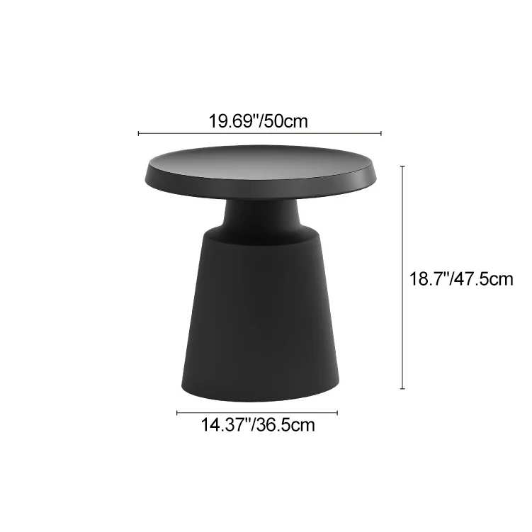 Modern Minimalist Metal Stainless Steel Round Cylindrical End Table 1-Tier For Living Room