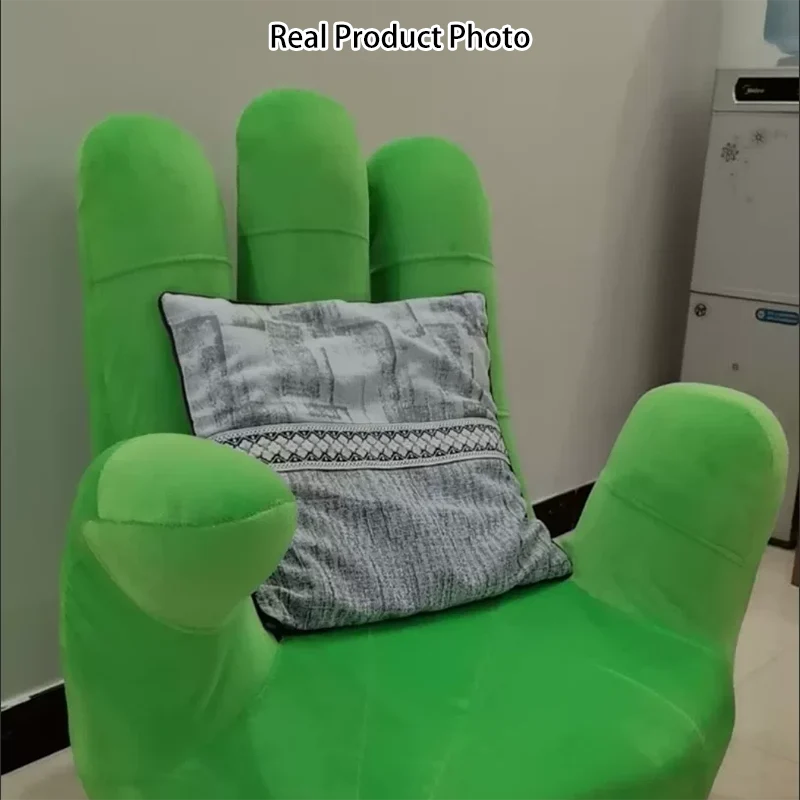 Contemporary Creative Palm Five Fingers Velvet Plywood Iron Sponge Swivel Accent Chair Backrest Armrest For Living Room