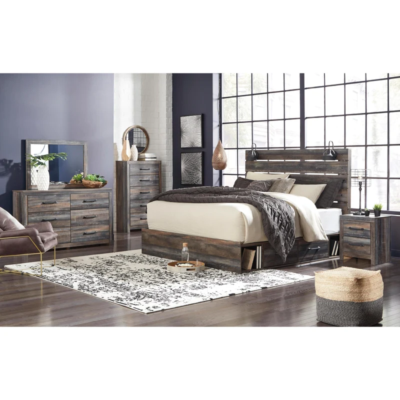 Signature Design by Ashley Drystan B211B66 8 pc King Panel Storage Bedroom Set