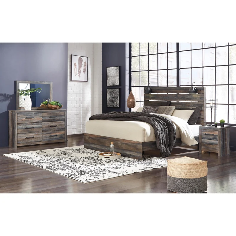 Signature Design by Ashley Drystan B211 7 pc King Panel Bedroom Set