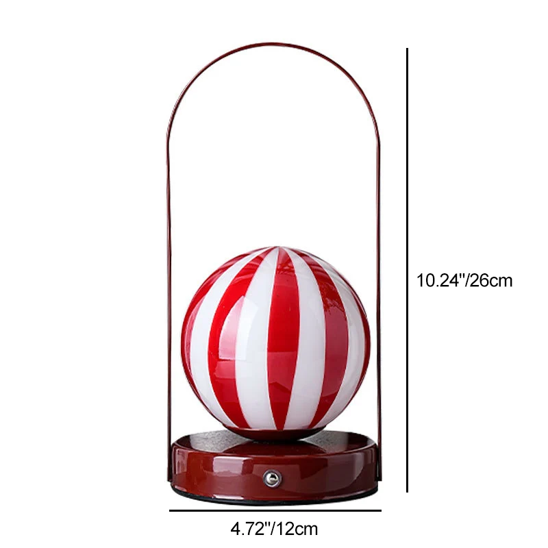 Contemporary Creative Glass Ball Shade Iron LED Portable Table Lamp Night Light For Bedroom