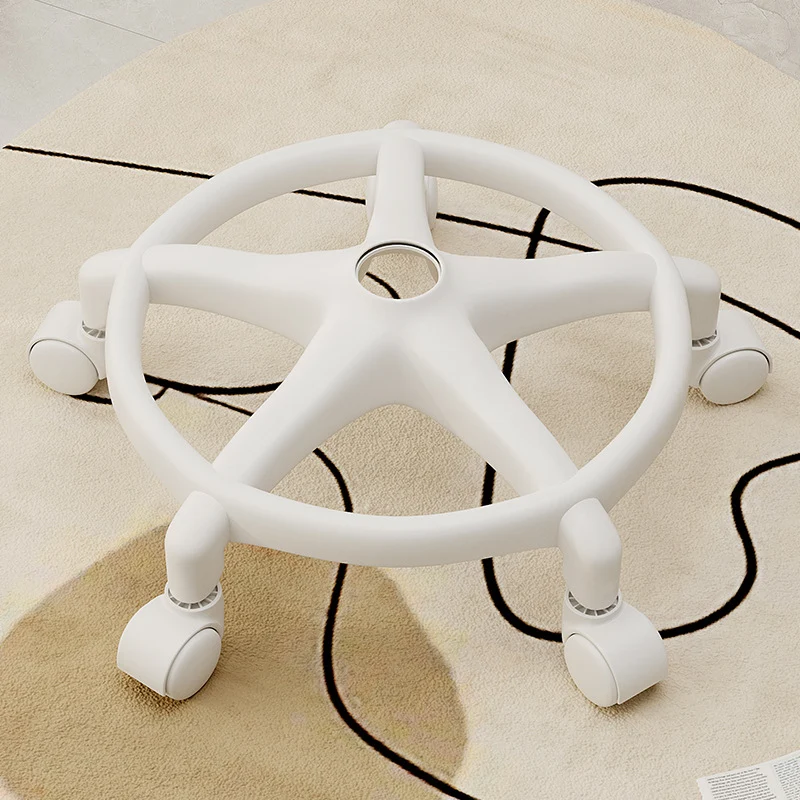 Modern Minimalist Round Swivel Plastic Faux Leather Low Stool Backless Armless For Living Room