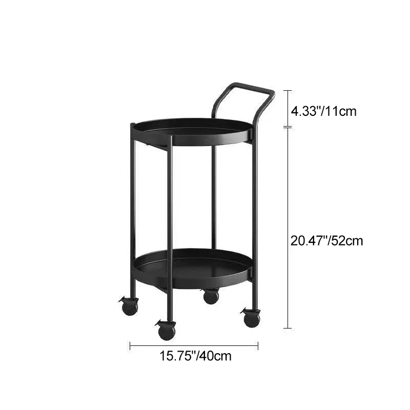 Contemporary Scandinavian Metal Mobile Round Side Table 2/3-Tiers For Living Room