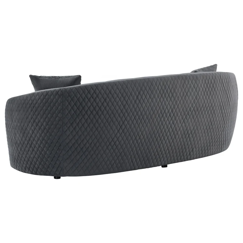 Coaster Furniture Brookside 504844 Velvet Upholstered Curved Sofa - Dark Grey