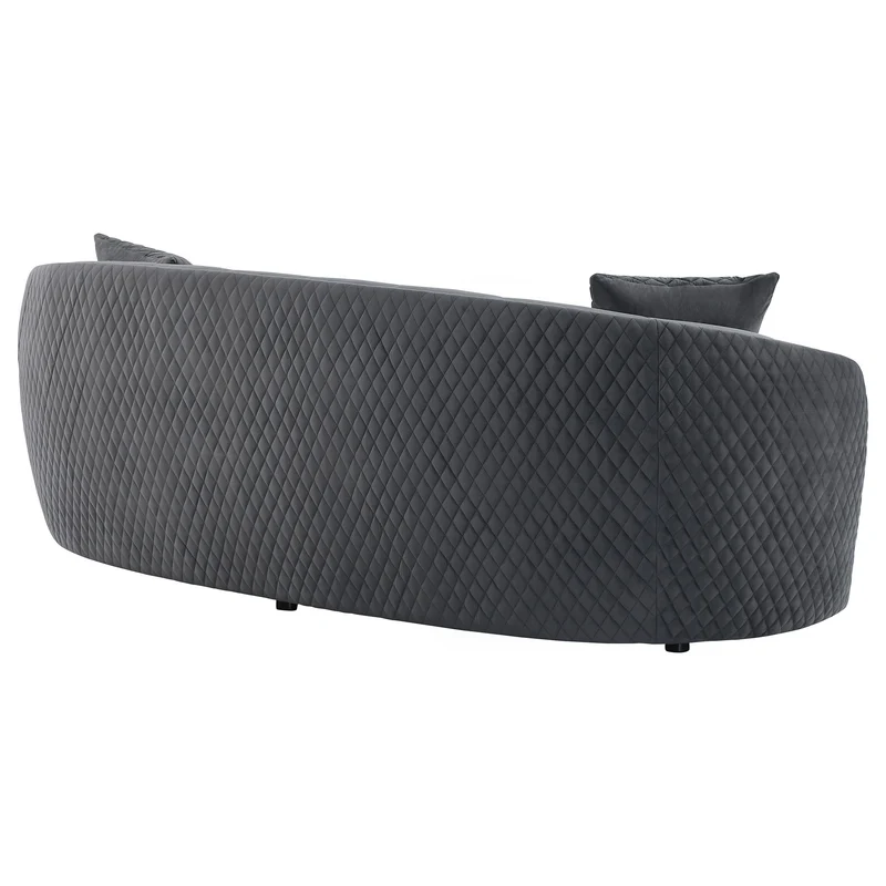 Coaster Furniture Brookside 504844 Velvet Upholstered Curved Sofa - Dark Grey