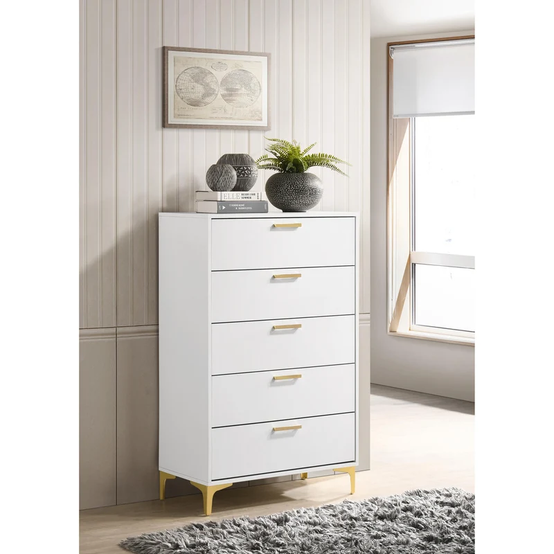 Coaster Furniture Kendall 224405 5-Drawer Bedroom Chest - White