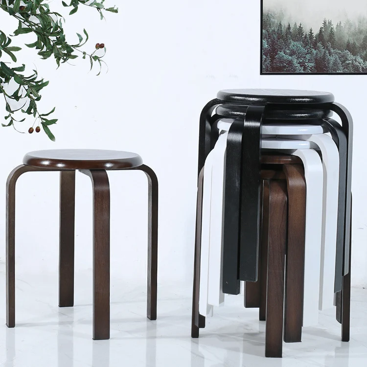 Modern Minimalist Medium-Density Fiberboard Solid Wood Round Curved Chair For Living Room